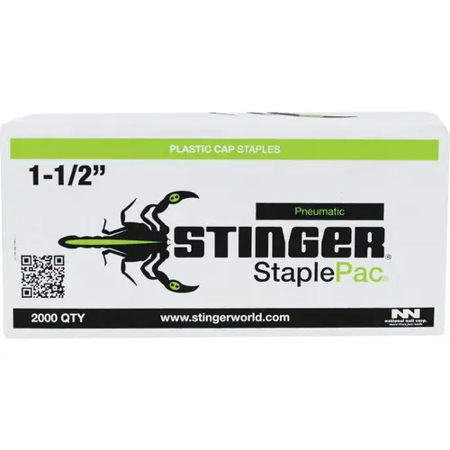 Stinger 0136094 StaplePac 18-Gauge 7/16 In. x 1-1/2 In. Caps & Staples (2000 Ct.)