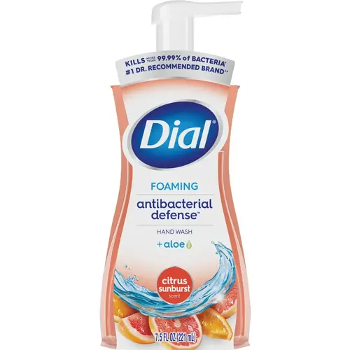 DIAL 2138225 Antibacterial Defense 7.5 Oz. Citrus Sunburst + Aloe Foaming Hand Wash