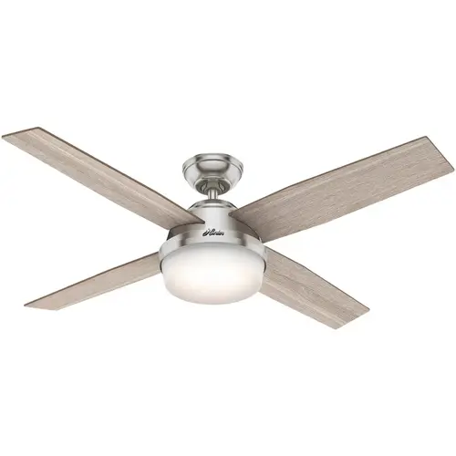 Hunter 50284 Dempsey 52 In. Brush Nickel Ceiling Fan with Light Kit