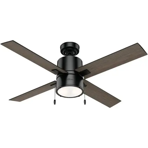 Hunter 54215 Beck 52 In. Matte Black Ceiling Fan with Light Kit