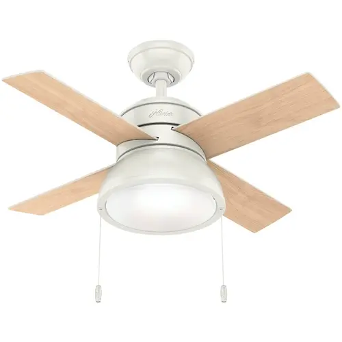 Hunter 59385 Loki 36 In. Fresh White Ceiling Fan with Light Kit