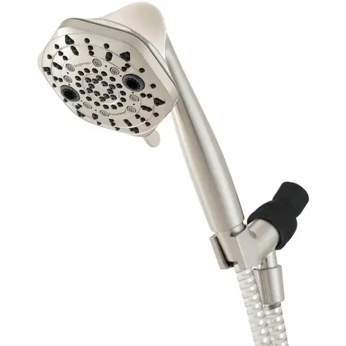 Oxygenics 89446 PowerSelect 7-Spray 1.75 GPM Handheld Shower Head, Brushed Nickel