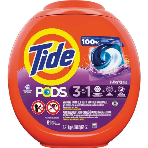 TIDE 3700091781 Pods Spring Meadow HE Liquid Laundry Detergent Soap Pacs (81-Count)