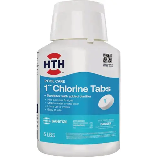 HTH 42047 Pool Care 1 In. 5 Lb. Chlorine Tabs