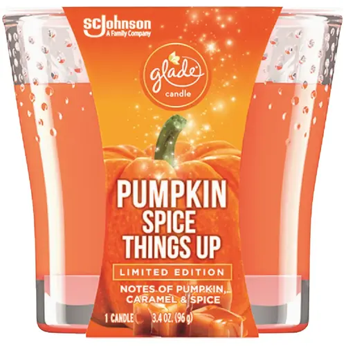 GLADE 2457 3.4 Oz. Pumpkin Spice Things Up Candle Orange