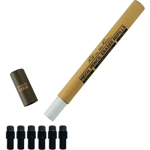 RITE IN THE RAIN 13ER Mechanical Pencil Eraser Refill Dark Gray - pack of 6