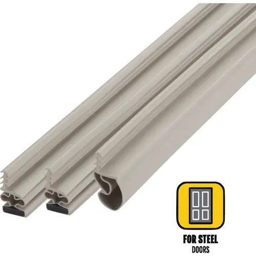 M-D 01610 Building Products 81 In. Beige Vinyl with Magnetic Strip Top and Sides Door Seal Kit for Steel Doors