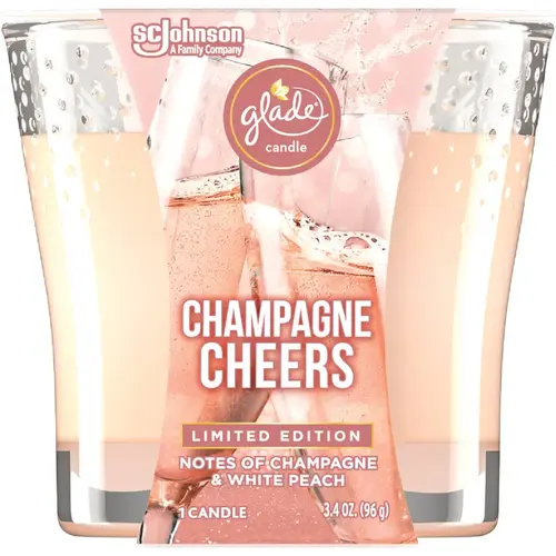 GLADE 3962 3.4 Oz. Champagne Cheers Candle Salmon