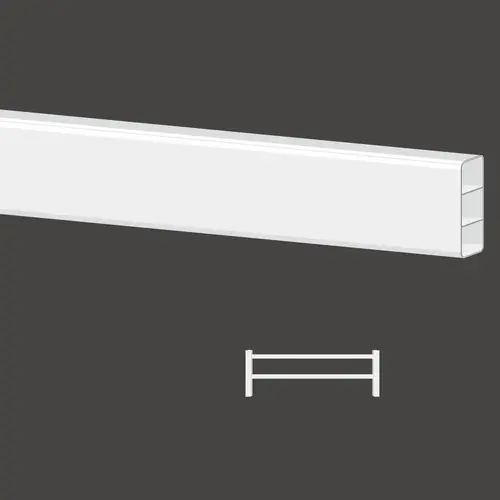 UNBRANDED 182982 2 In. x 6 In. x 96 In. White Vinyl Fence Rail