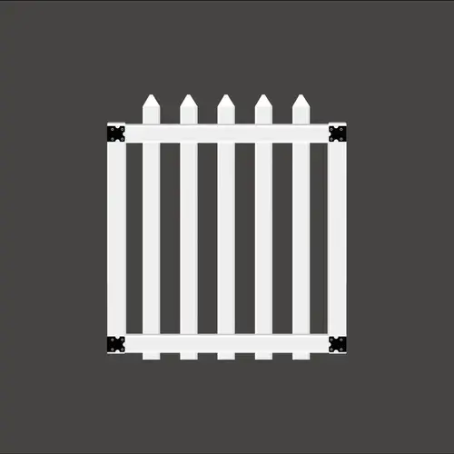 UNBRANDED 165239 41-1/2 In. W. x 4 Ft. H. Spaced White Vinyl Picket Gate