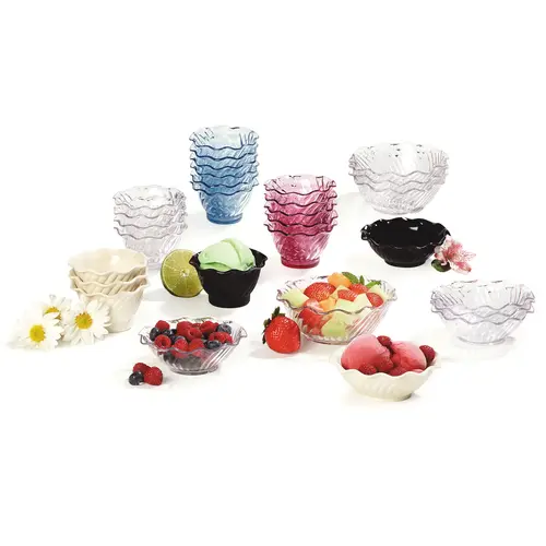 Carlisle Foodservice 5 Ounce Tulip Plastic Berry Dessert Dish, 24 Each