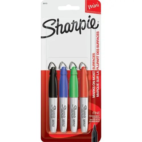 Sharpie 35113 Assorted Color Fine Tip Permanent Marker - pack of 4
