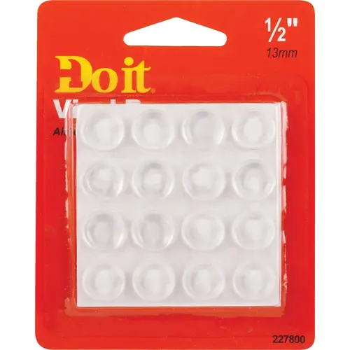 Do it 227800 1/2 In. Round Vinyl Non-Skid Pad, (16-Count) White