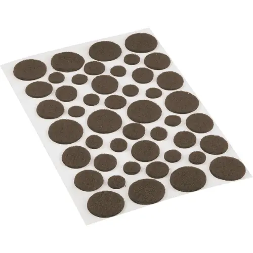 Assorted Brown Self Adhesive Felt Pads, (46-Count)