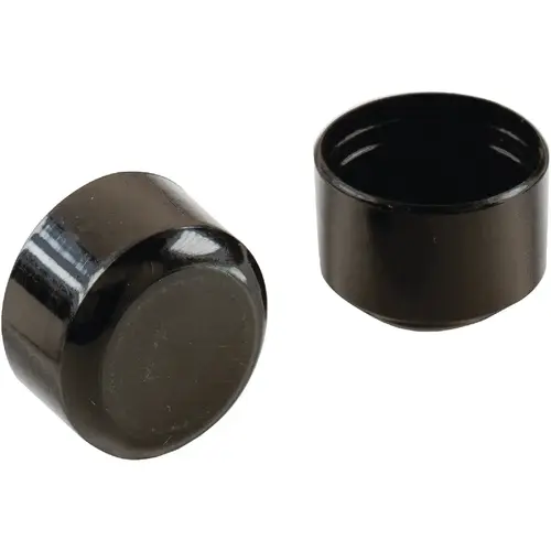 1-1/4 In. Low Rise Plastic Furniture Leg Tip, Black - pack of 4