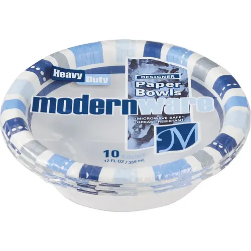 AJM DB12MW032010AGI ModernWare 12 Oz. Paper Bowl (10-Count)