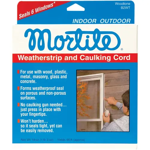 Mortite B2WT Brown Weatherstrip & Caulking Cord, 90 Ft.