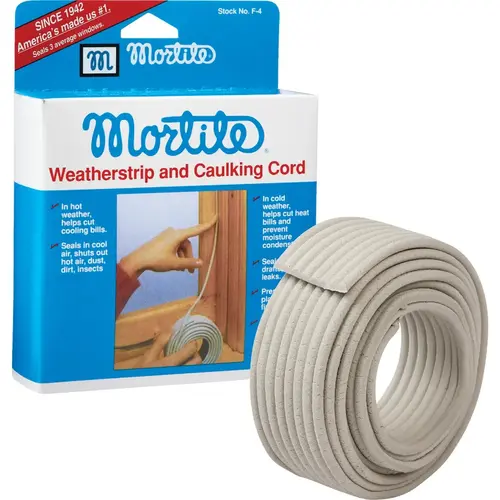 Mortite F4 Gray Weatherstrip & Caulking Cord, 45 Ft.