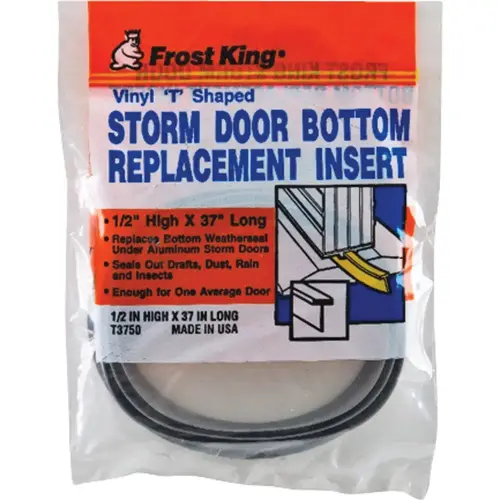 1/2 In. x 37 In. Storm Door Bottom Seal Insert Gray