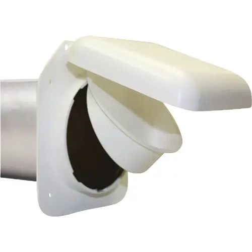 No-Pest NPVW 4 In. White Plastic Low Profile Dryer Vent Hood