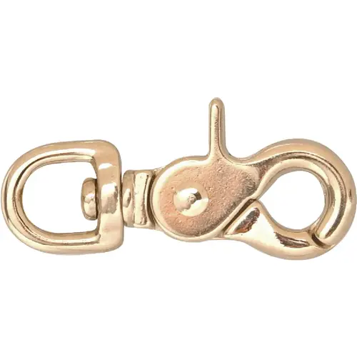 Snap Hook, Die Cast Zinc, Swiveling Round Eye Trigger, 3/8 in Hook Opening, 2-11/16 in L, 40 lb