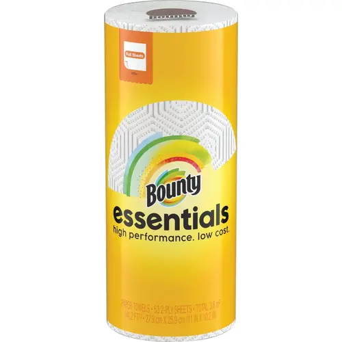 BOUNTY 3077211674 Essentials Full Sheet Paper Towels (1 Single Plus Roll) White