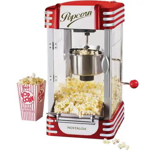 Nostalgia NRKPTT25RR Retro Series Red Styling 2.5 Oz. 10-Cup Tabletop Kettle Popcorn Maker