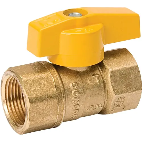 PROLINE 110-125 1 In. FIP x 1 In. FIP Brass Gas Cock Ball Valve, 2-Piece Body
