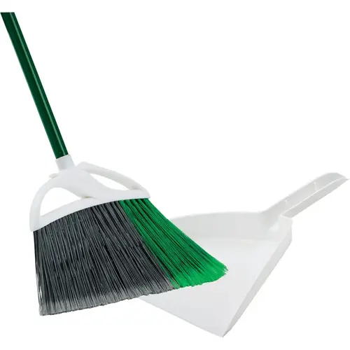 13 In. W. x 54 In. L. Steel Handle Large Precision Angle Broom with Dustpan