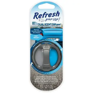 Refresh Your Car! 09024Z Oil Diffuser Car Air Freshener, New Car/Cool Breeze