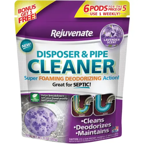 Rejuvenate RJ6DPC-LAVENDER Lavender Disposer & Pipe Cleaner (6-Count)