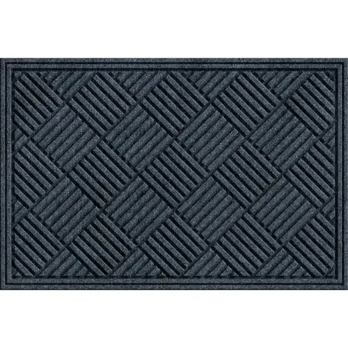 Apache Mills 881-4057L Apache Textures Smoke 24 In. x 36 In. Carpet/Recycled Rubber Door Mat