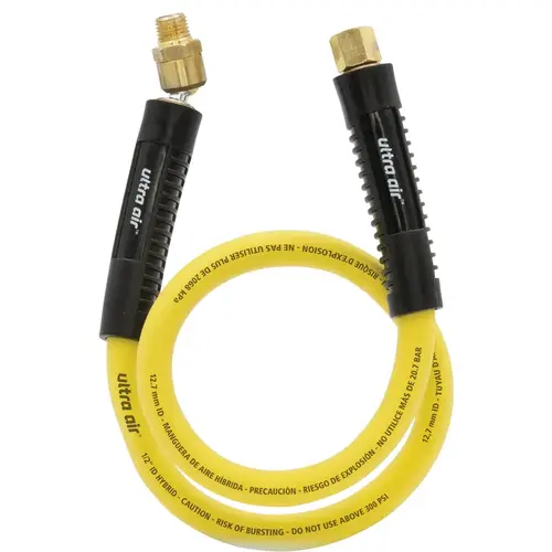 Amflo 57L-30B-RET 3/8 In. x 30 In. Lead-In Air Hose with Ball Swivel Yellow