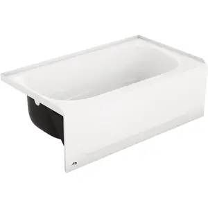 Bootz Industries 011-3379-00 Honolulu 46-1/2 In. L x 27 In. W Porcelain Enamel Alcove Left Drain Bathtub in White
