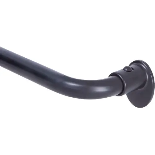 Sun Zero SN79231V1 48 In. x 86 In. x 5/8 In. Black Wrap Around Room Darkening Curtain Rod