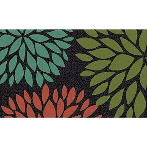 Americo Home 6316FGR830 Front Runner 18 In. x 30 In. Green Flowers Mat