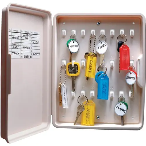 Non-Lockable Polypropylene 8-1/2 In. Key Cabinet Beige