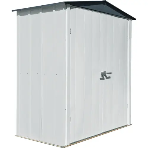 Spacemaker 6 Ft. x 3 Ft. Galvanized Steel Patio Shed, Flute Grey and Anthracite