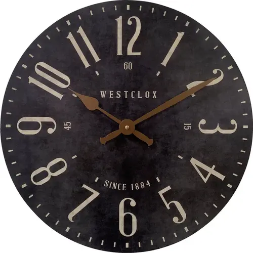 Westclox 33363 15.5 In. Authentic Vintage Dial Dark Wall Clock Frame: Black/Face: Black