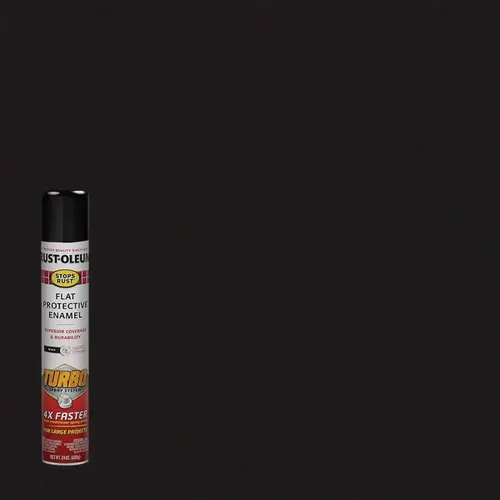 Stops Rust 24 Oz. Flat Black Turbo Spray Paint