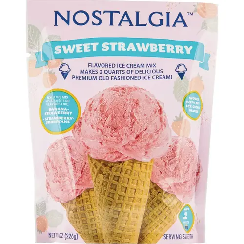 Nostalgia ICMX8STBR 8 Oz. Strawberry Individual Ice Cream Packet