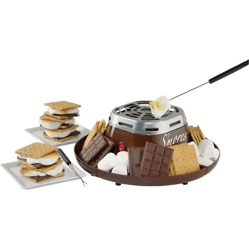 Nostalgia NSM201BR Indoor Electric Stainless Steel S'mores Maker Silver