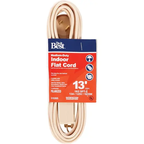 13 Ft. 16/2 Flat Plug Tan Extension Cord