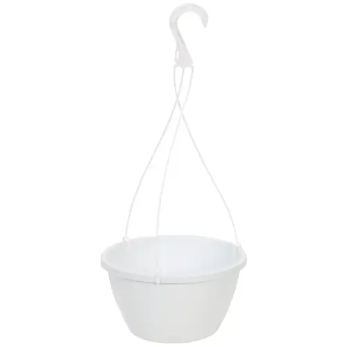 Myers HSI10008A10 10 In. Polypropylene White Hanging Plant Basket