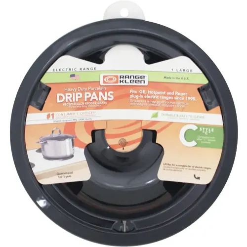 Range Kleen P180 Electric 8" Style C Round Black Drip Pan