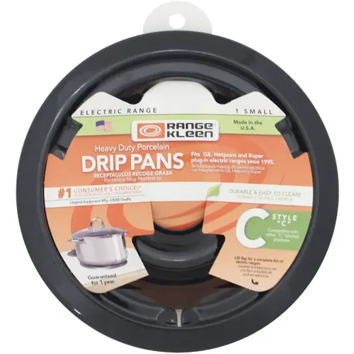 Range Kleen P179 Electric 6" Style C Round Black Drip Pan