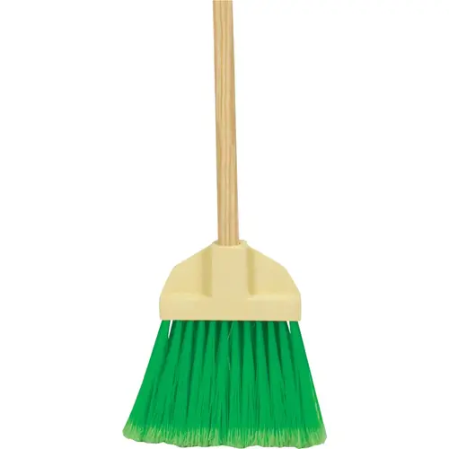 Bruske 5407-12 9 In. W. x 37 In. L. Wood Handle Flared Lobby Household Broom, Green Bristles
