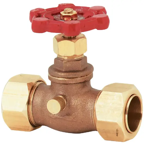 PROLINE 105-614NL 3/4 In. COMP x 3/4 In. COMP Brass Stop and Waste Valve