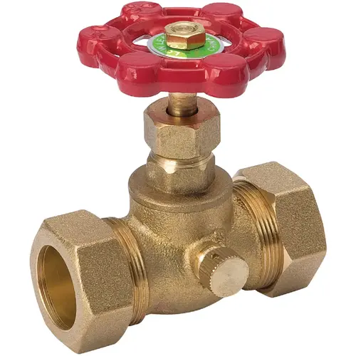 PROLINE 105-613NL 1/2 In. COMP Brass Multi-Turn Stop & Waste Valve