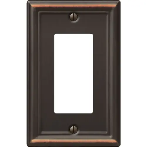 Amerelle 149RDB Chelsea 1-Gang Stamped Steel Rocker Decorator Wall Plate, Aged Bronze